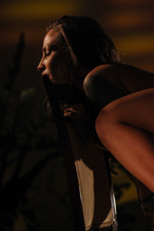 Brunette Eveline Dellai gets fucked in front of her tied-up girlfriend